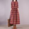 Loose Women's Lace Up Plaid Dress