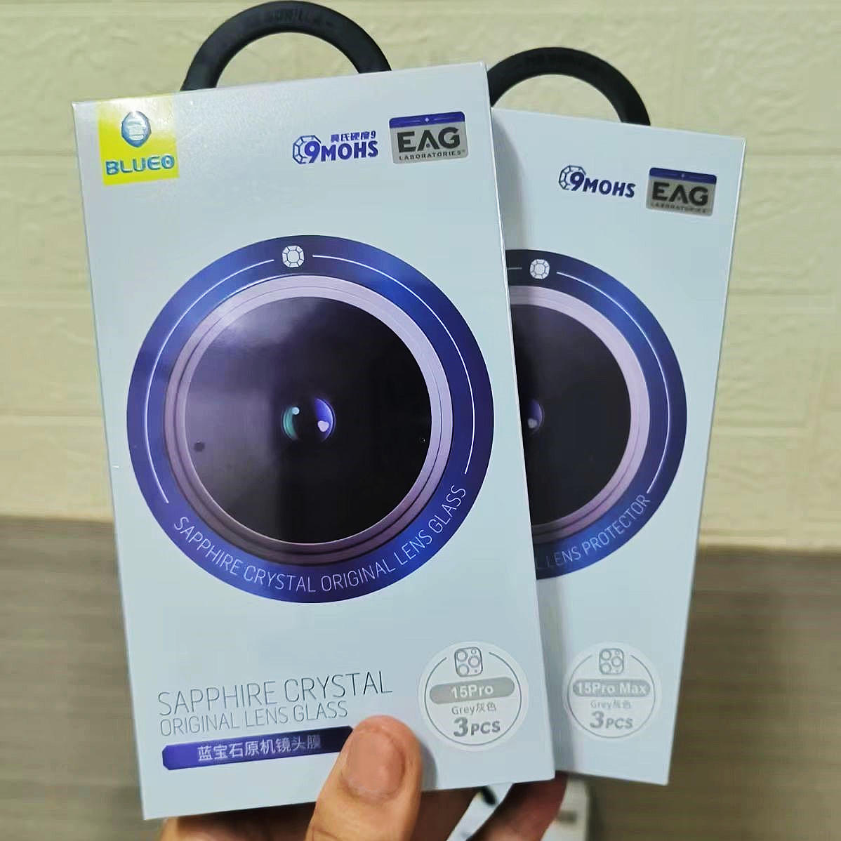 

Blueo Sapphire лінза для захисту камери iPhone 14/15/16 Mosh 9H super hard для iPhone 16 pro max захист камери 15 pro сірий