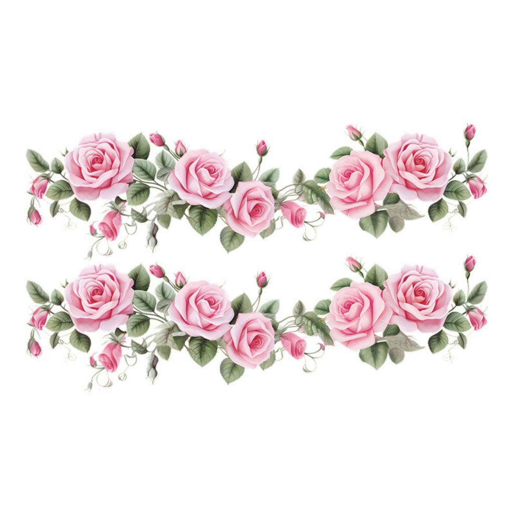 Florale Wandaufkleber, Horizontale Lange Astblumen-Sticker, Abziehbar und Aufklebbar Rand-Aufkleber für Heimdekoration und Schranktüren