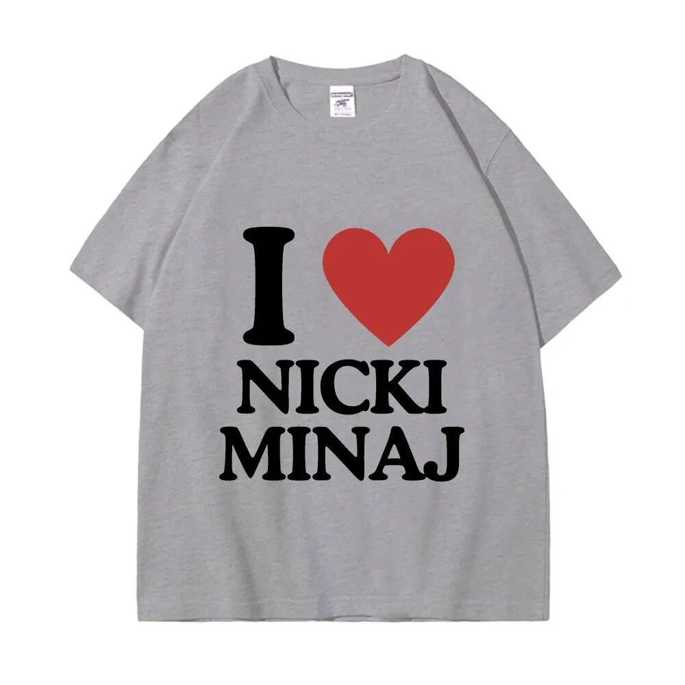 Letní unisexové tričko I Like Nicki T-shirts Nadměrné Hip Hop Vintage Unisex Trička s krátkým rukávem Módní Streetwear Dámská trička Topy
