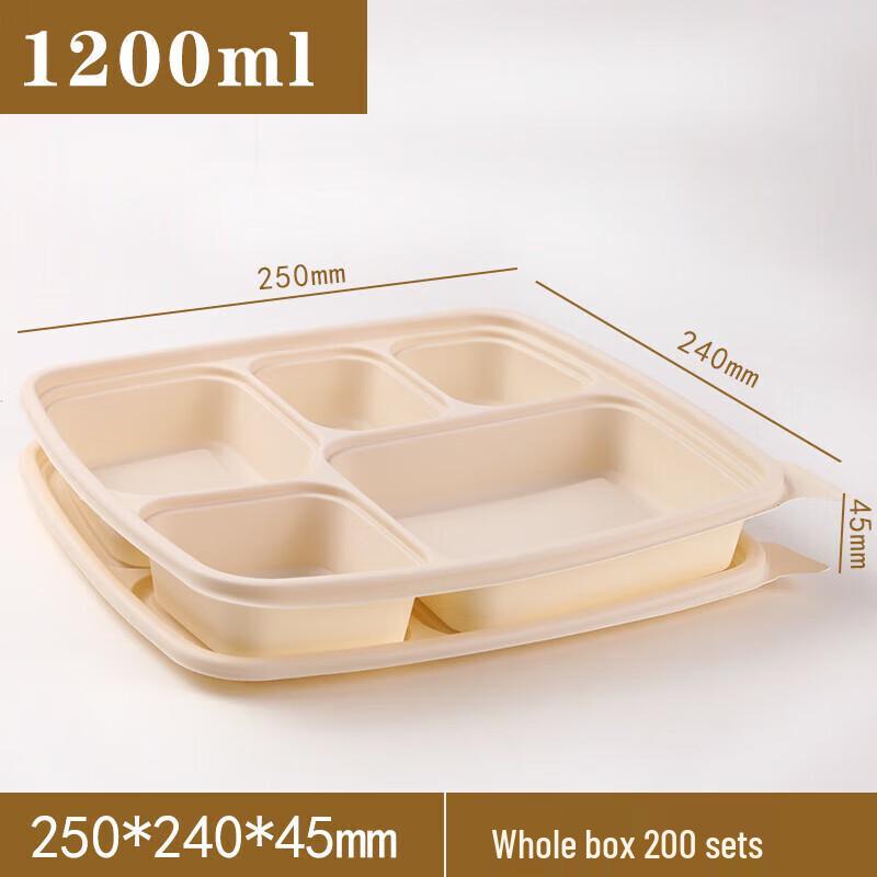 Zebian Corn Starch Disposable Bento Boxes