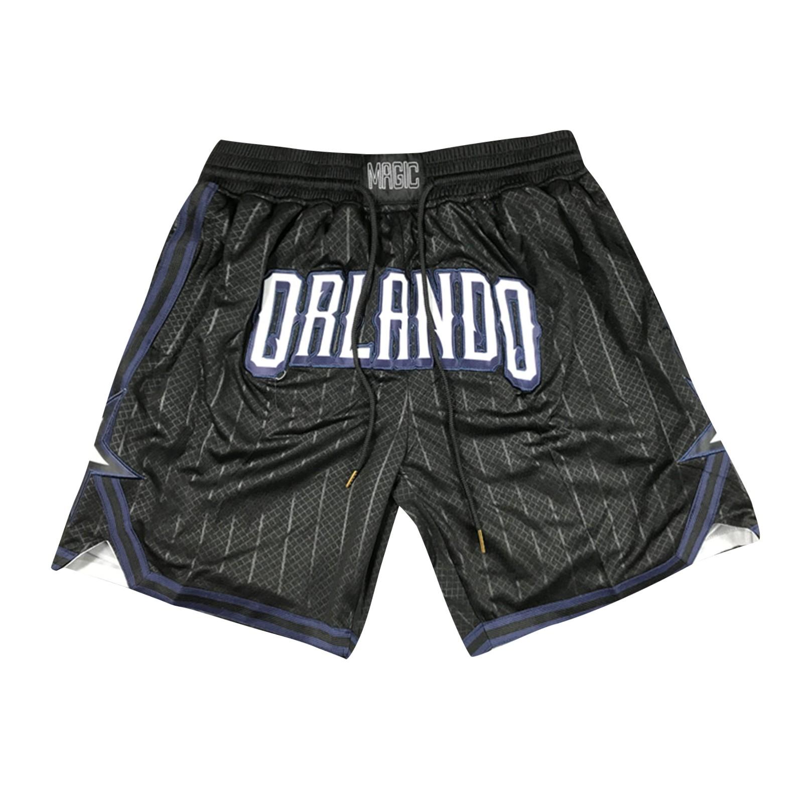 

Magics Retro Embroidered Drawstring Cropped Basketball Shorts Training Shorts L