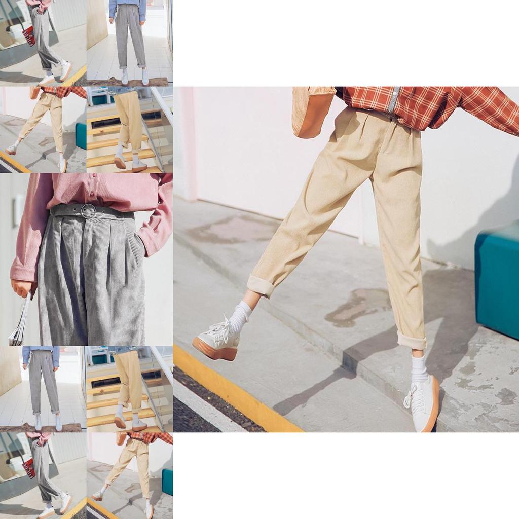 Cotton Blend Womens Pants With Slim Fit And High Waist For Casual Wear