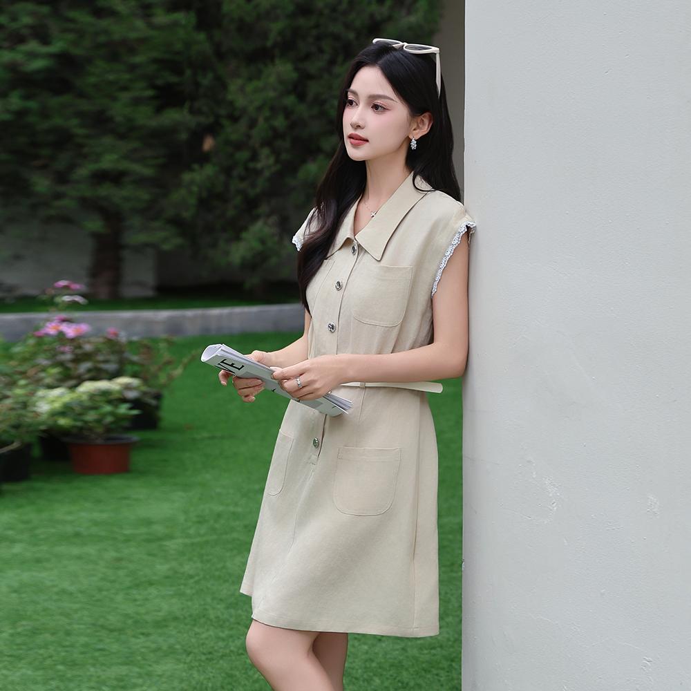 MIXMAX Casual Versatile Temperament Fashionable Age Reducing and Slimming Short-Sleeved Dress