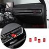 Red Alloy Air Conditioner Switch CD Button Knob Cover Trim For Honda Civic