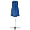 Parasol - Bleu - 460 x 270 cm - Double toit - Aluminium - Manuel