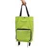 Foldable Shopping Cart with Wheels Multifunctional Fabric Storage Bag Portable Shopping Bag Green