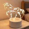 3D Visual Effects of Horse Night Lights, Creative Desktop and Bedroom Atmosphere Lights, and Night Lights for Room Decoration