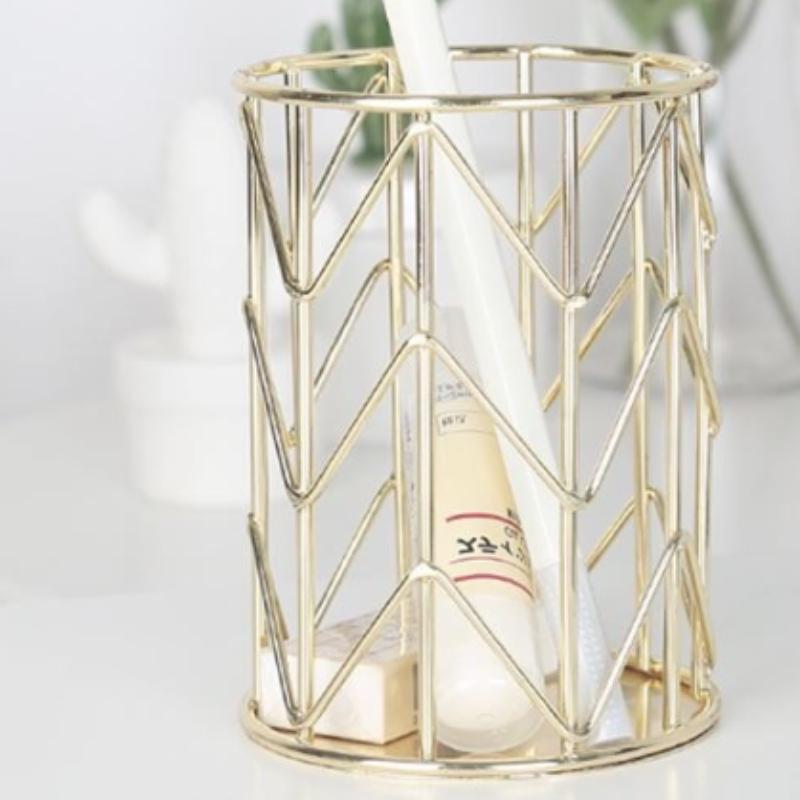 1PC Simple Makeup Brush Storaget Beauty Tools Brush Storage Bucket Desktop Pen Iron