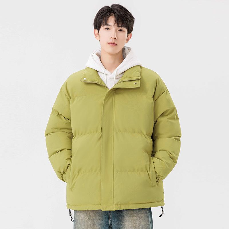 Padded-on men's winter new American trend thickened padded jacket couple bread clothes stand-up collar jacket loose warm men's clothing