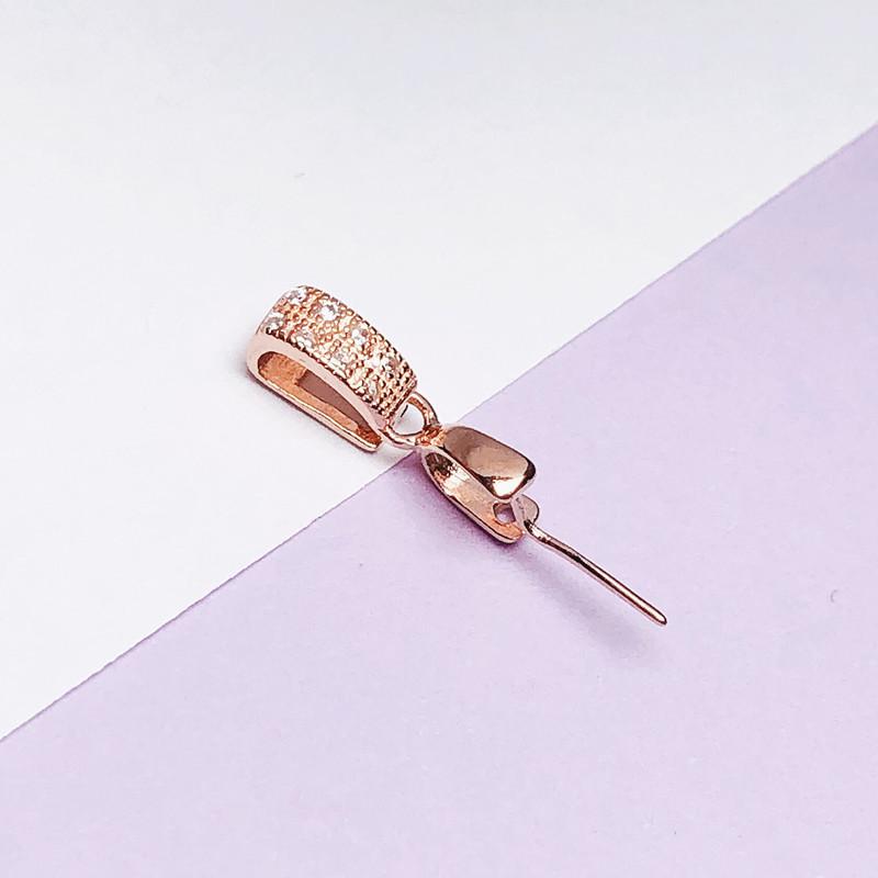 S925 Sterling Silver Jade Guanyin Pendant with Oblique Hole Necklace Buckle