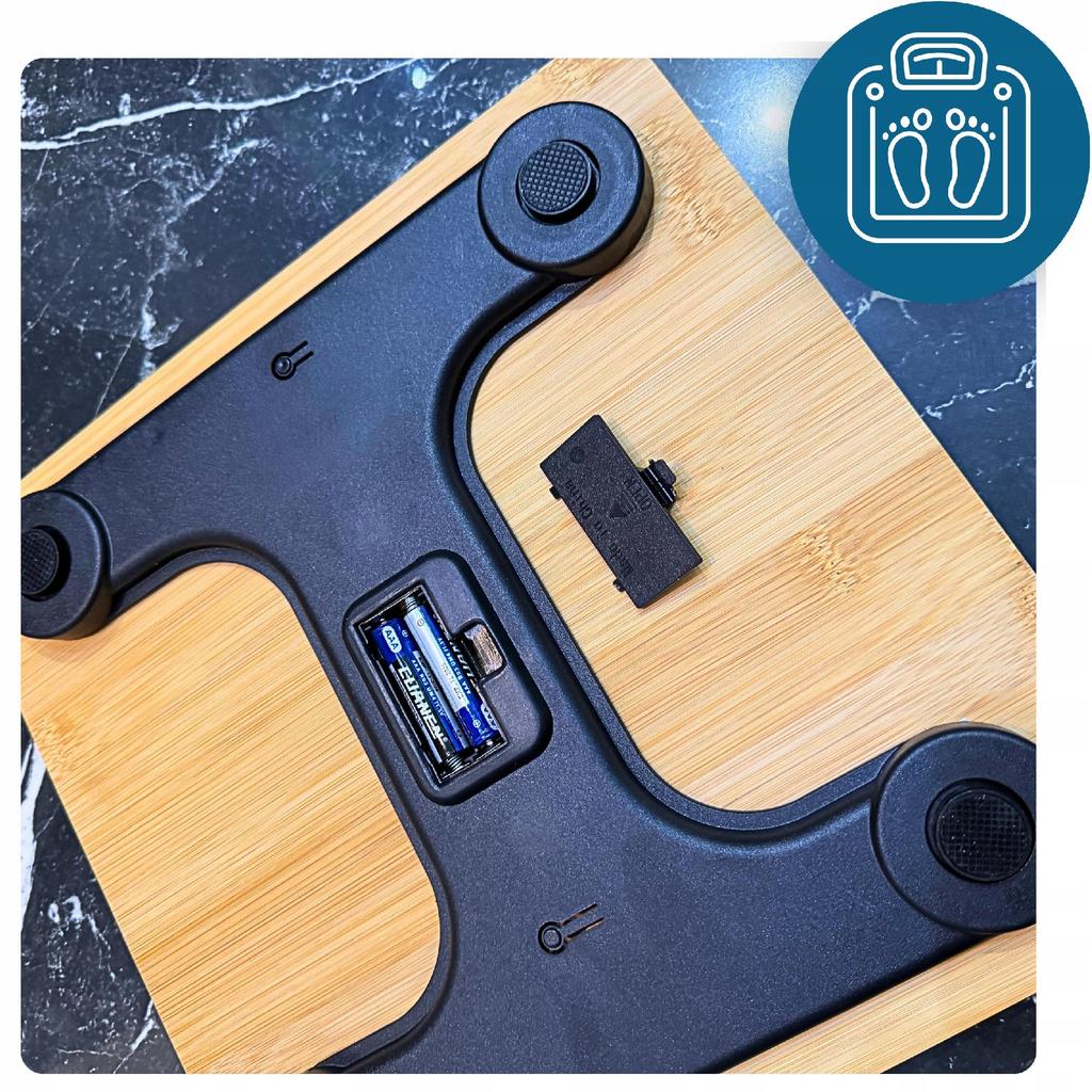 Bamboo Electronic Bathroom Scale Up to 180kg, Non-slip Feet, LCD