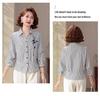 2026 New Striped Seven-Sleeve Shirt for Middle-Aged Women - Spring/Summer Fashion for Moms