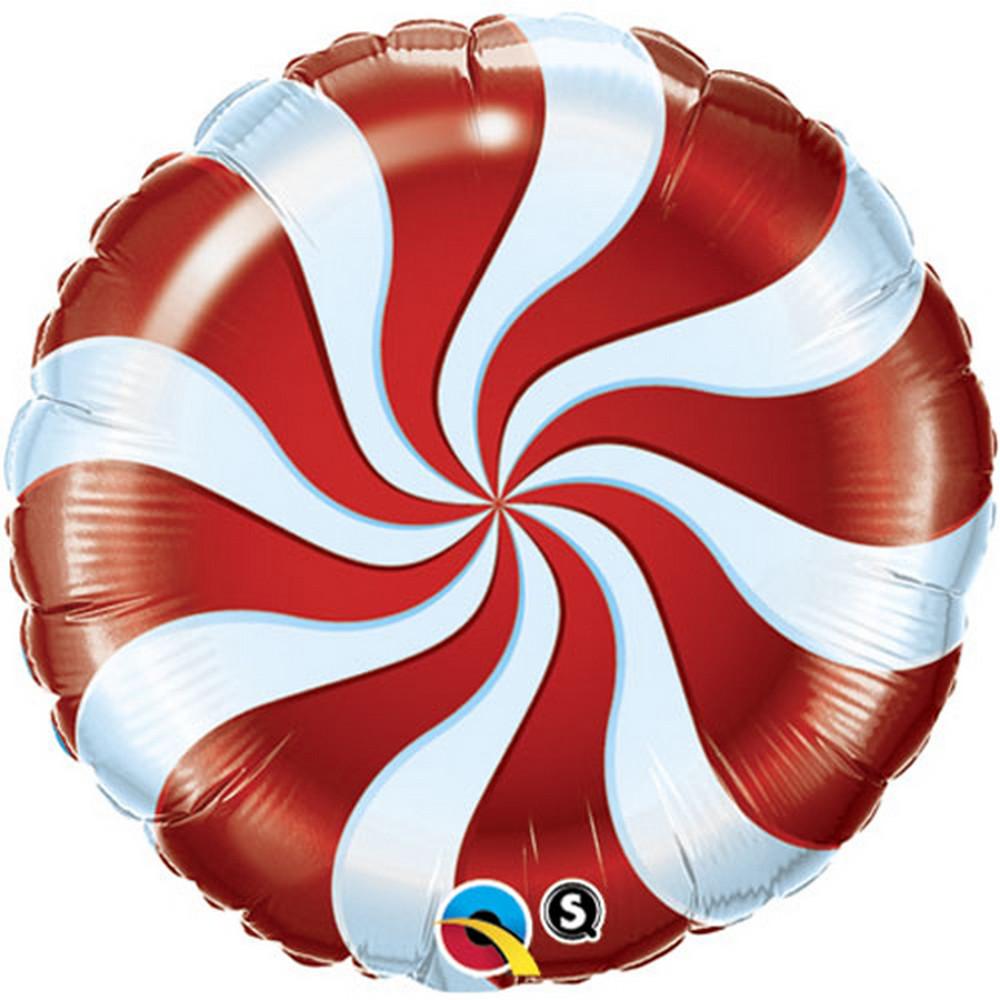 Qualatex Foil Balloon with Festive Candy Swirl Design