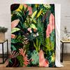 Tropical Leaf Pattern Blanket Design Patterned Flannel Blanket Perfect for the Bedroom Living Room, Sofa, or a Little Nap