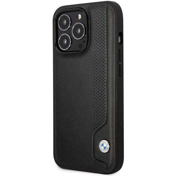 Pouzdro pro iPhone 14 Pro Max BMW Hardcase Kožené Černé