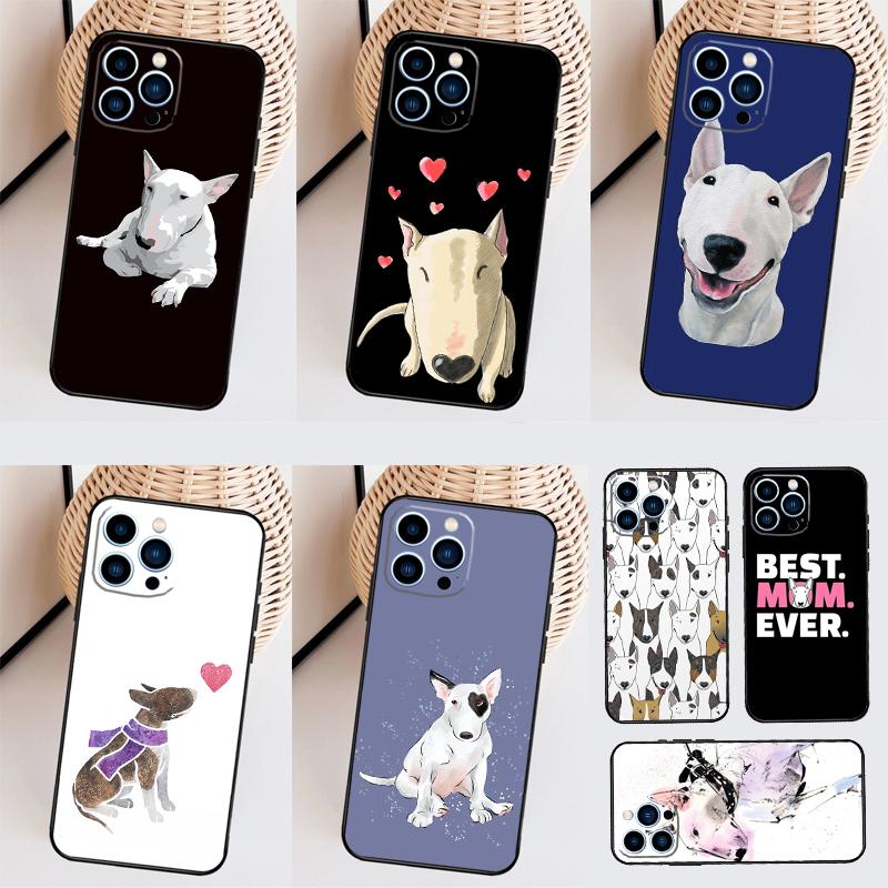 English Bull Terrier Dog Funda For iPhone 16 15 Pro 14 Pro Max Plus 11 13 12 Mini X XS XR Phone Case