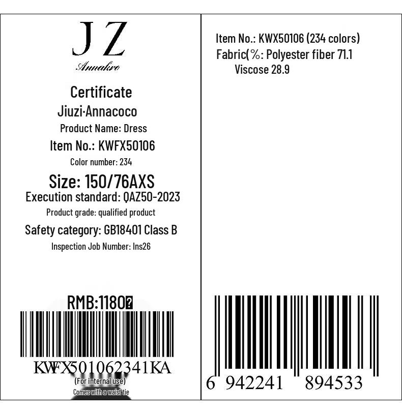 Jiu Zi Anna Cooluri Women's Knitted Striped Slit Waist Dress