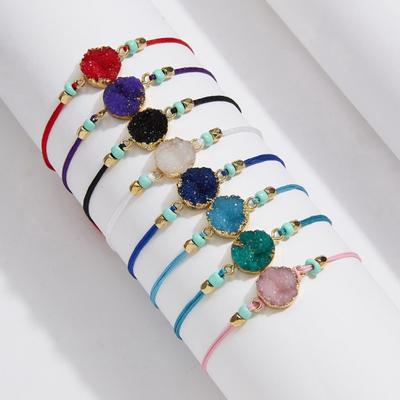 Pulseira unissex imitação de pedra natural ajustável masculina feminina estilo coreano resistente ao desgaste