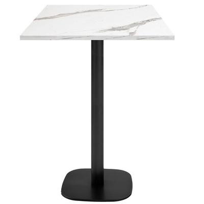 60 X 60 Cm High Table - Round Model In White Marble