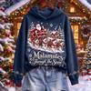 Women's Christmas Pullover Hoodie Hooded Sweatshirt for Holiday Party