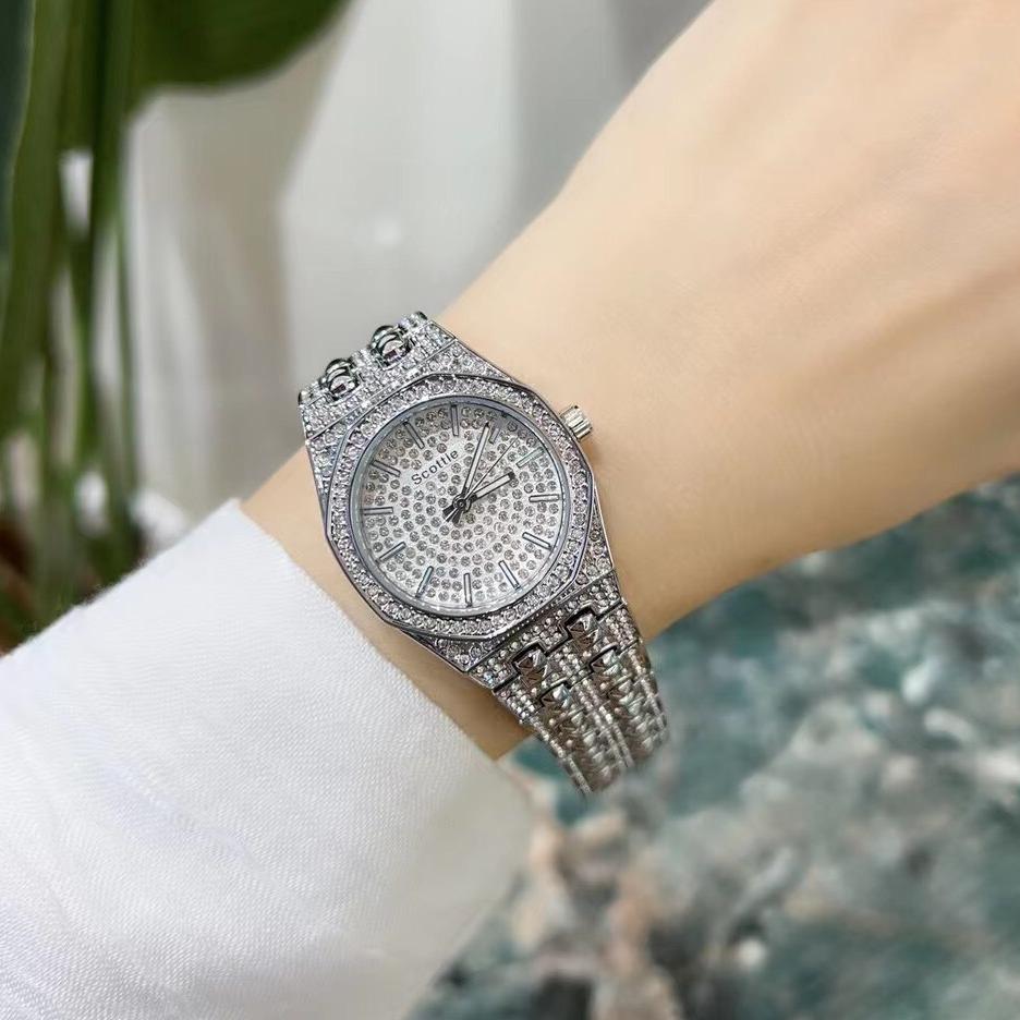 Steel Belt Watch Light Luxury Full Diamond Women S Watch 9188B