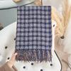 Autumn and Winter High end Double sided Color Blocked Tic Tac Toe Scarf Korean Style Street Atmosphere Imitation Cashmere Warm Scarf