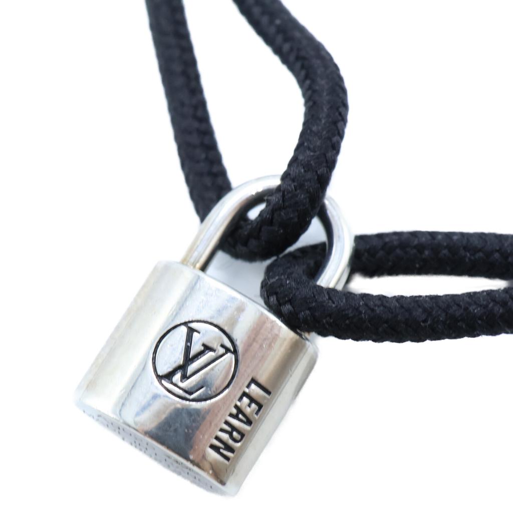 LOUIS VUITTON Q05942 Ag925 Padlock Charm Silver Lockit Learn Bracelet Silver / BlackUsed