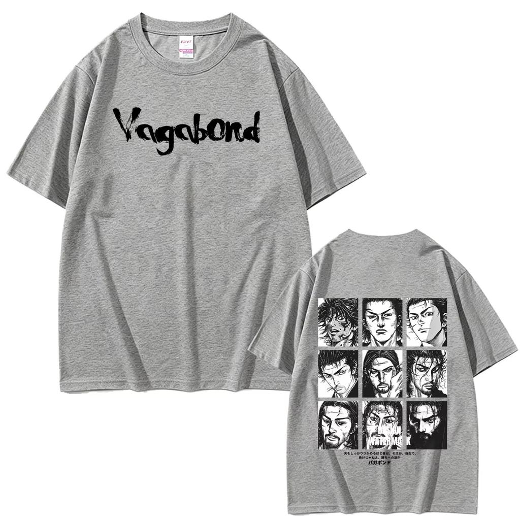 Unisex Vagabond Miyamoto Musashi Manga Vintage Fashion Loose Neutral Short Sleeve Graphic T-shirt
