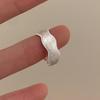 S925 Sterling Zilver Geborstelde Kralenrand Ring voor Dames - Japans & Koreaans Minimalistisch Ontwerp