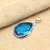 Awesome Blue Topaz Gemstone Handmade 925 Solis Sterling Silver Jewelry Pendant For Women