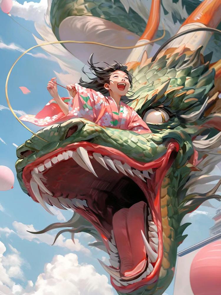 

Алмазная картина Новый дракон Фэнтези Девушка 5D DIY Алмазное искусство Алмазная мозаика Аниме Вышивка Картина Украшение Full Round 20x30CM