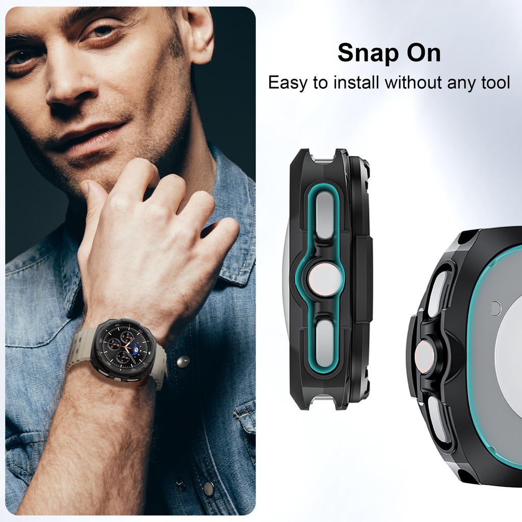 PC Case+Protective ring For Samsung galaxy watch 8 classic 46mm Accessories Hollow Bumper shell For galaxy watch 8 classic cover