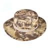 Militärstil Camouflage Eimerhut Outdoor-Aktivitäten Sonnenschutz Breiter Rand Faltbare Baumwollmischung Kappe