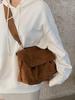 2025 Trendy Retro Brown Velvet Crossbody Bag - Women's Large Capacity Autumn/Winter Shoulder Bag