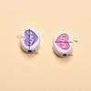 30Pcs 12.5*9.5mm Colored Heart-Shaped Acrylic Loose Spaced Bead Jewelry Make DIY Necklace Bracelet