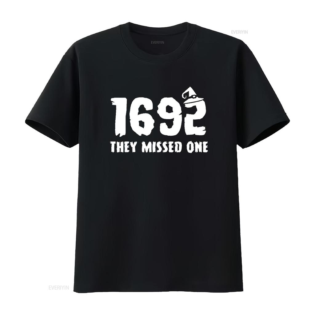 Womens 1692 They Missed One T Shirt Black 2X Large vintage Washed Comfortable Slightly streetwear Versatile Soft homme Casual