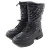 Excellent Boots LV Logo Monogram Lining Lace-up Black Nylon Mens 6 Used