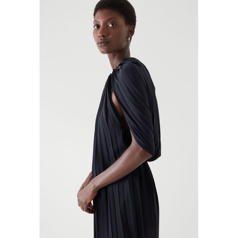 

Cos Pure Yuan Super Heavy Work Goddess A- Shaped Long Dress Navy blue 40(170/92A)