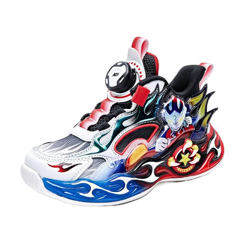 Ultraman boys shoes 2025 spring new children's light sports shoes luminous boys non-slip running students