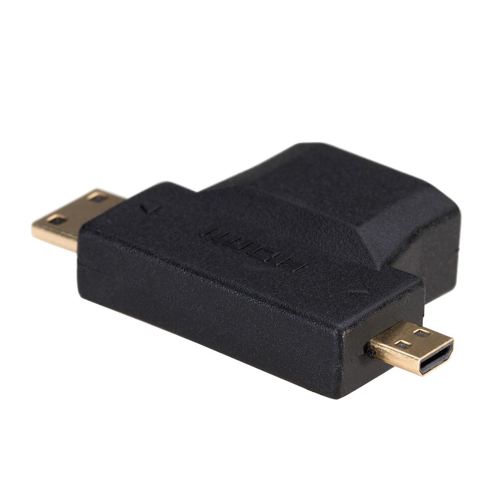 Adapter HDMI 1.4 mini HDMI micro HDMI Akyga AK-AD-23 Przejściówka 2w1 telewizor