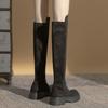 2025 Women's New Autumn and Winter Maillard Boots Women's Versatile Knee Boots Suede Thick-soled Heightening Knight Boots