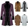 2024 New Men's Solid Color Fashion Steampunk Retro Overcoat with Stand-Up Collar