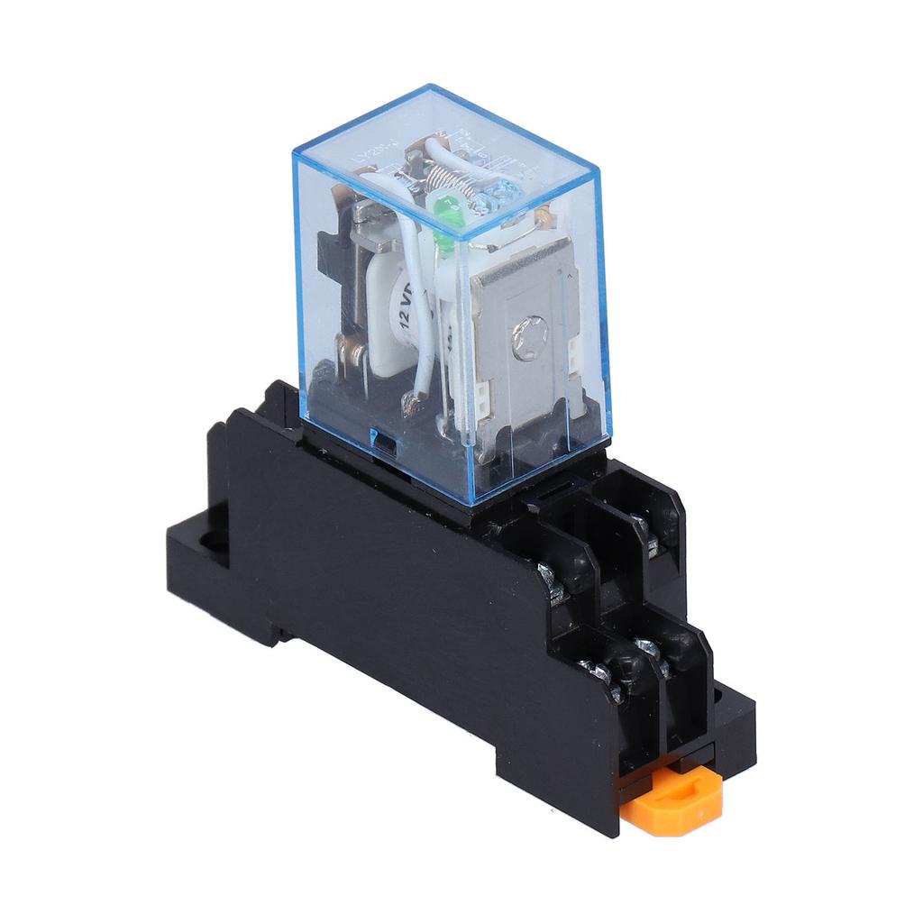 LY2NJ 8 Pins Electromagnetic Power Relays with Socket Base Indicator Light for Motors Industrial Relays 10ADC12V