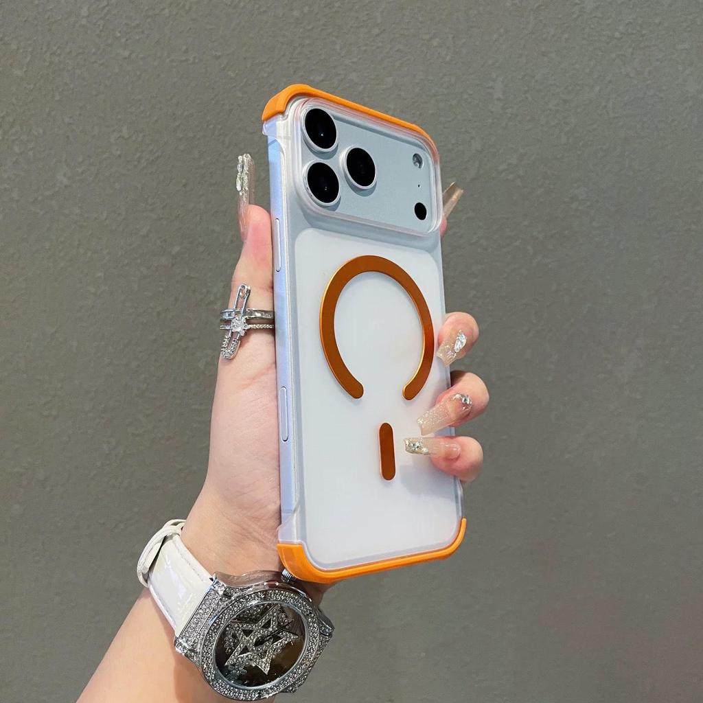 Apple 17 ProMax Magnetic Frameless Case: Frosted, Ultra-Thin, Drop-Proof Protective Cover for iPhone 16/15