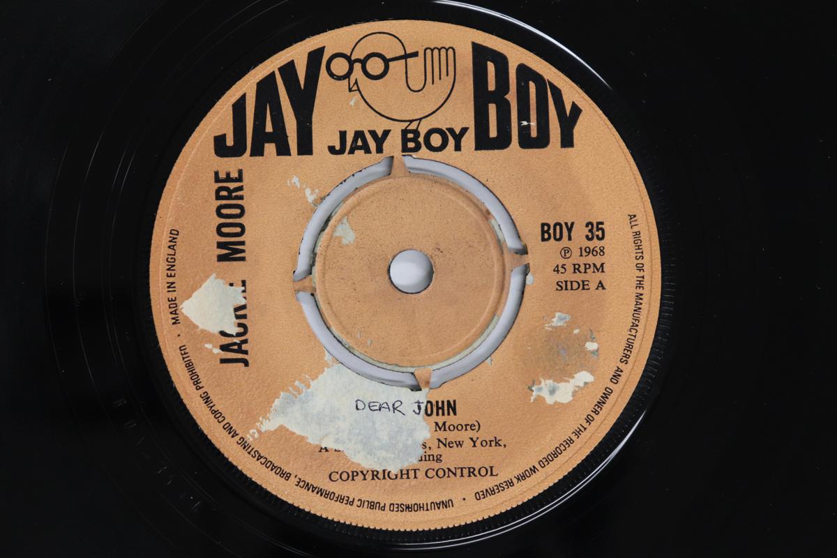 

7inch Record JACKIE MOORE - Dear John / Here Am I BOY35 Jay Boy 1971 UK Soul/Funk Used