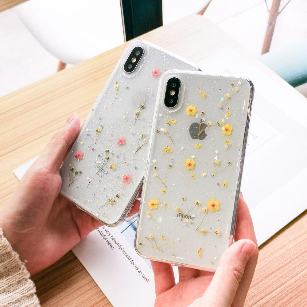 Buy Transparent Dried Flower Phone Cases For iPhone X 6S Plus