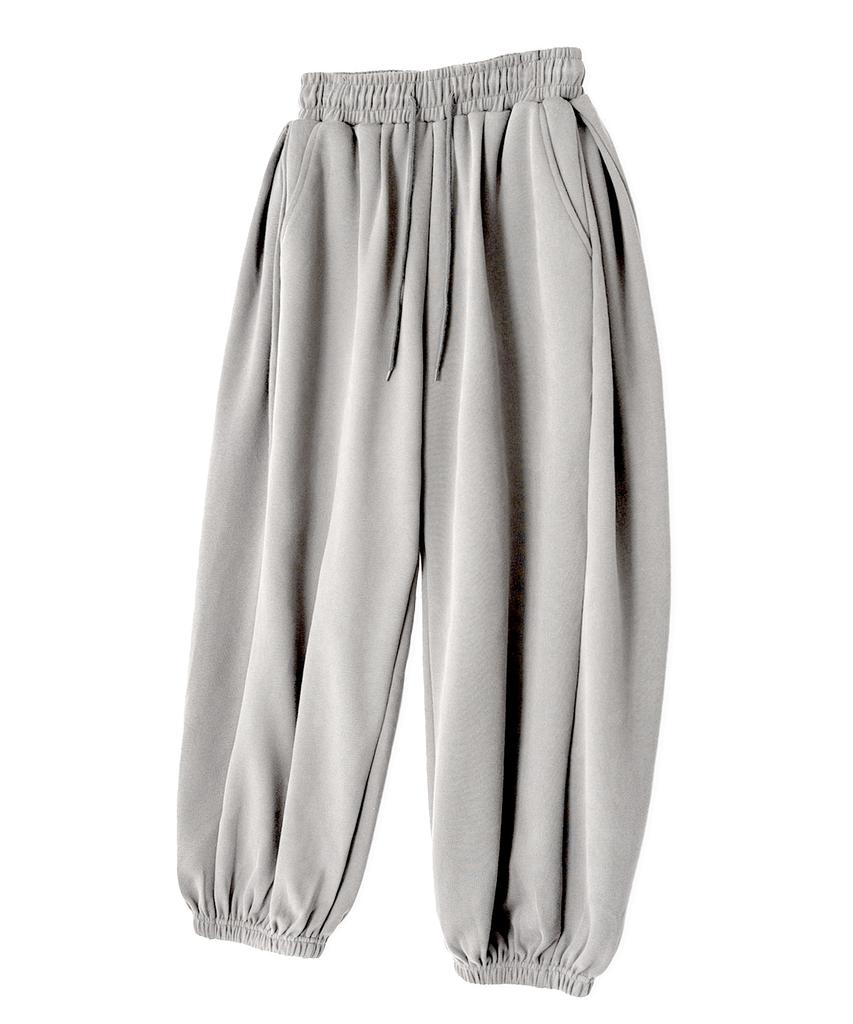 UNDEROFF Side Pleated Wide Balloon Jogger Sweatpants 5 Colors Dark Gray