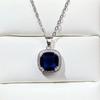 New Classic Blue Cubic Zirconia Necklace for Women Luxury Engagement Wedding Accessories Anniversary Gift Versatile Jewelry