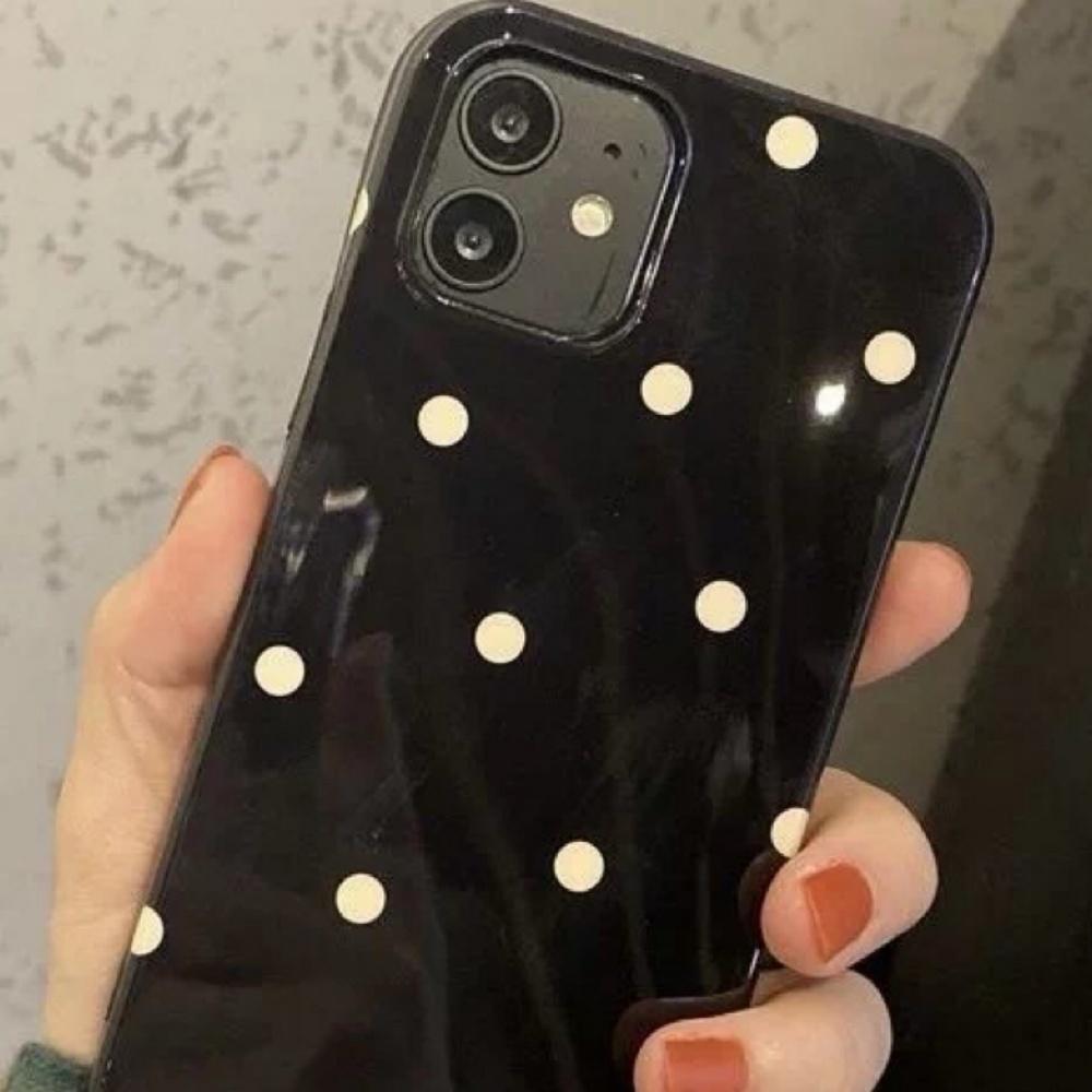 Korean polka dot is suitable for Apple 17 mobile phone case, new iphone16 women's polka dot anti-drop all-inclusive edge soft case